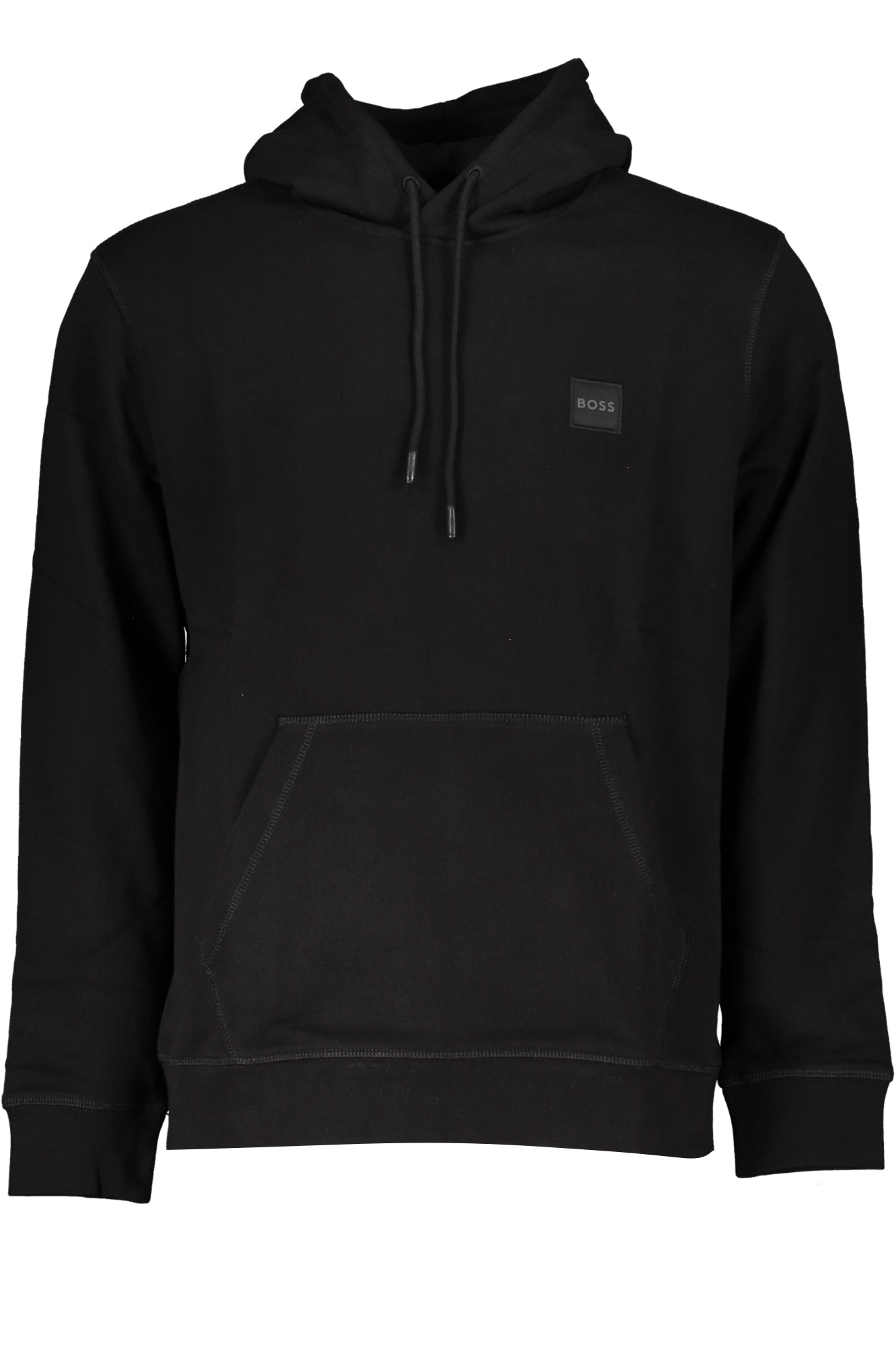 BOSS MEN'S BLACK ZIP-LESS SWEATSHIRT