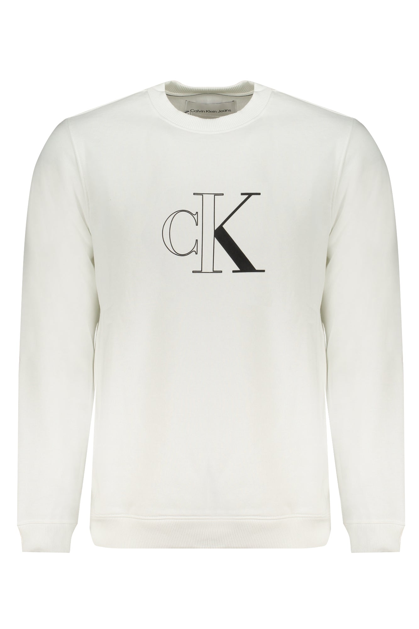 CALVIN KLEIN MEN'S WHITE ZIPLESS SWEATSHIRT