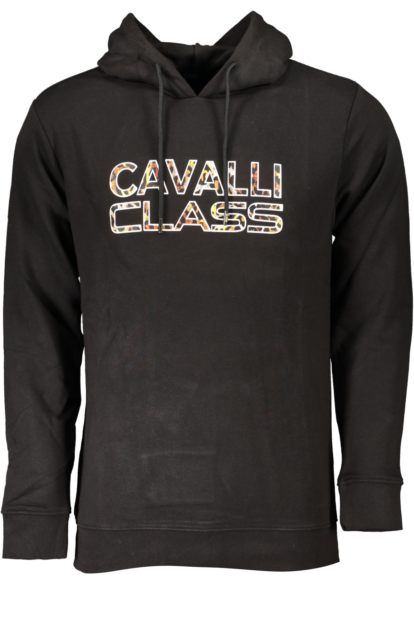CAVALLI CLASS MEN'S BLACK ZIP-OUT SWEATSHIRT
