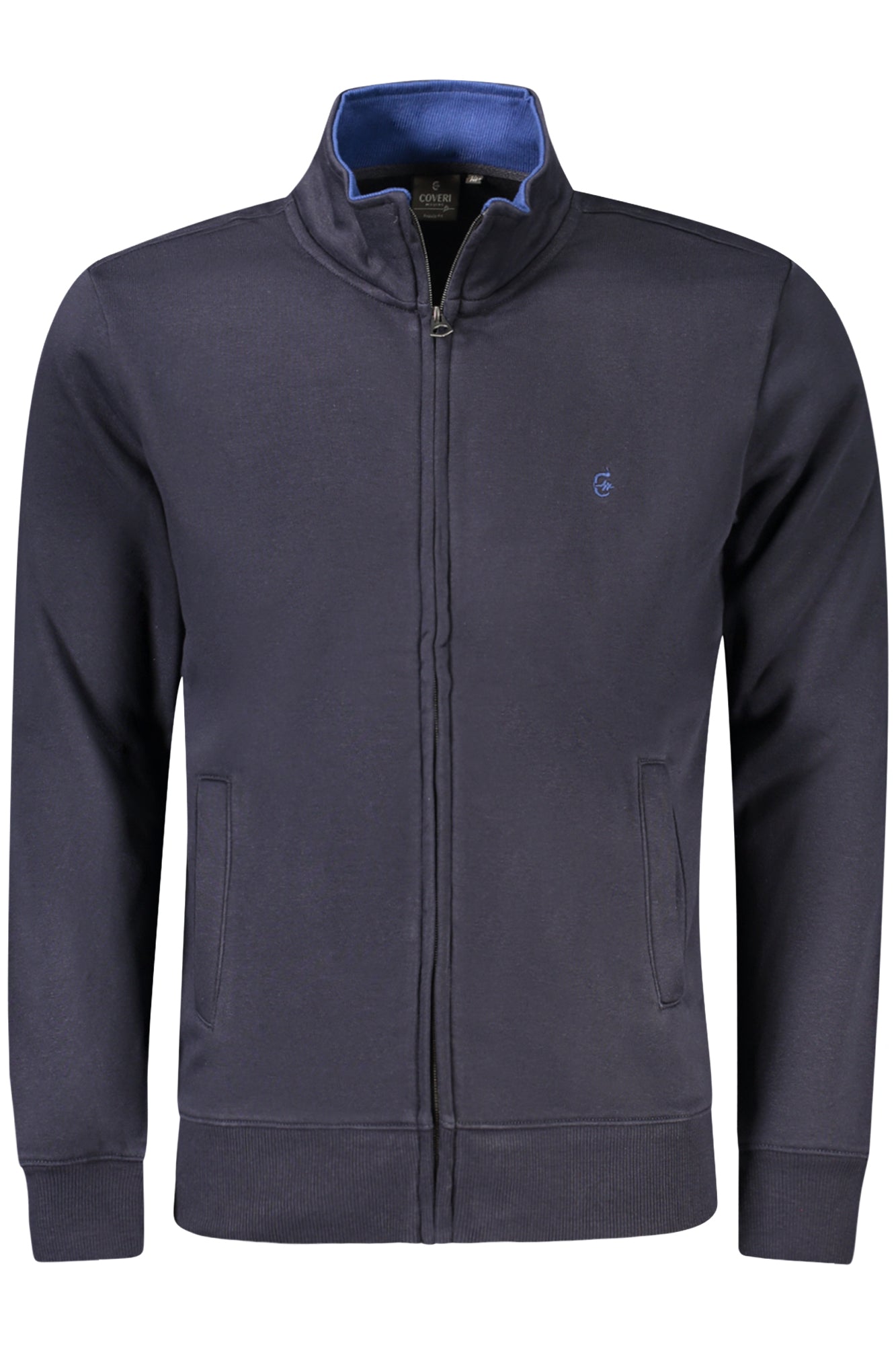 COVERI MOVING MEN'S BLUE ZIP-UP SWEATSHIRT