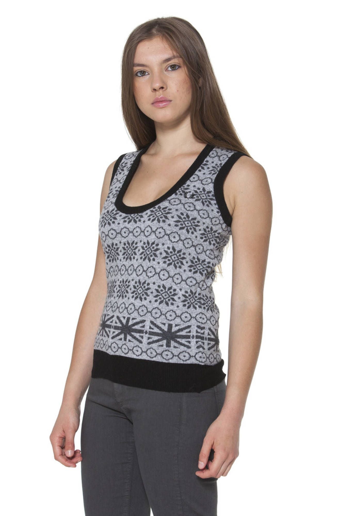 FRED PERRY WOMEN'S GRAY VEST