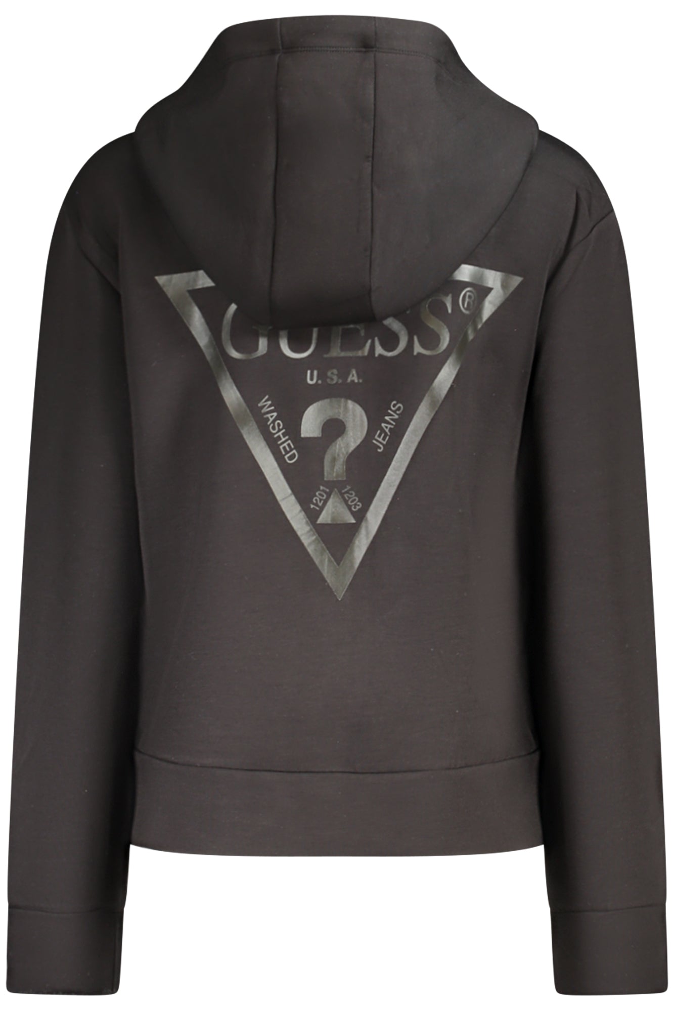 GUESS JEANS WOMEN'S ZIP-UP SWEATSHIRT BLACK