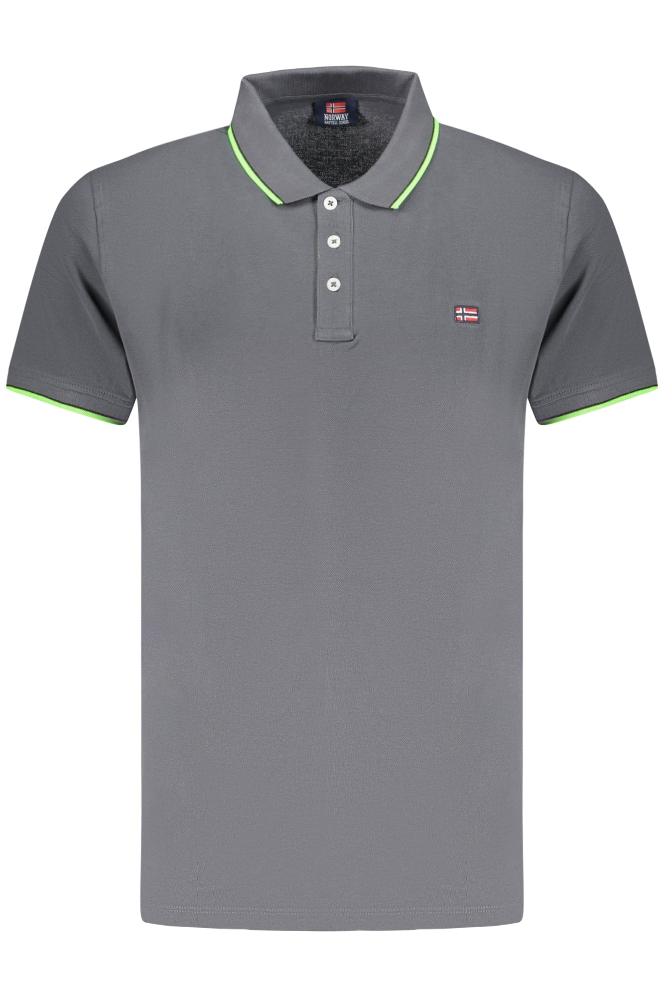 NORWAY 1963 MEN'S SHORT SLEEVE POLO SHIRT GREY