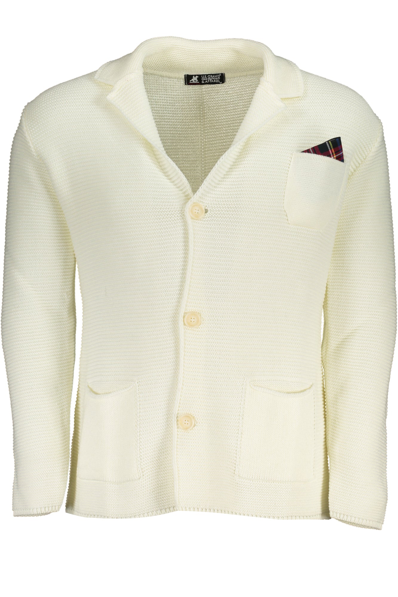US GRAND POLO CARDIGAN MEN'S WHITE