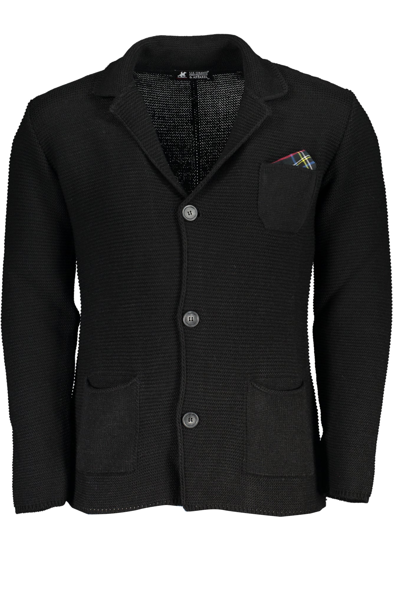 US GRAND POLO MEN'S BLACK CARDIGAN