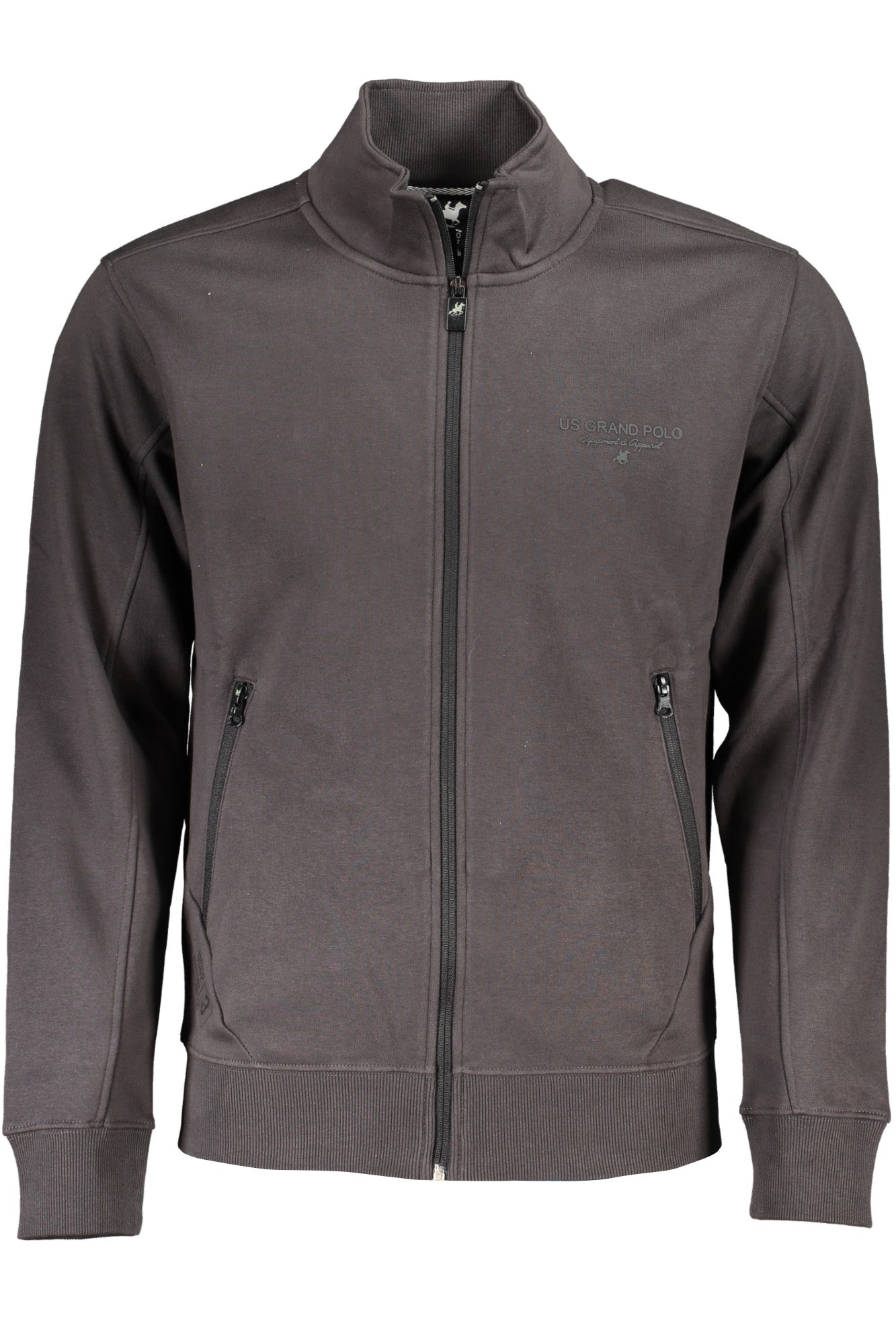 US GRAND POLO MEN'S GRAY ZIP SWEATSHIRT
